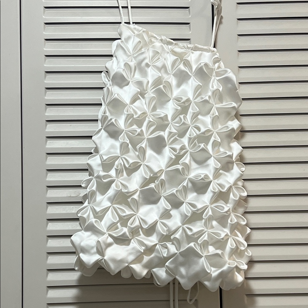 Zara Elegant White Satin Top